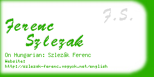 ferenc szlezak business card